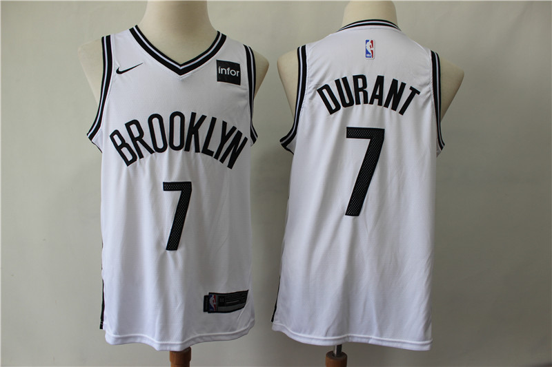 Men Brooklyn Nets #7 Durant white Home Stitched NBA Jersey 2